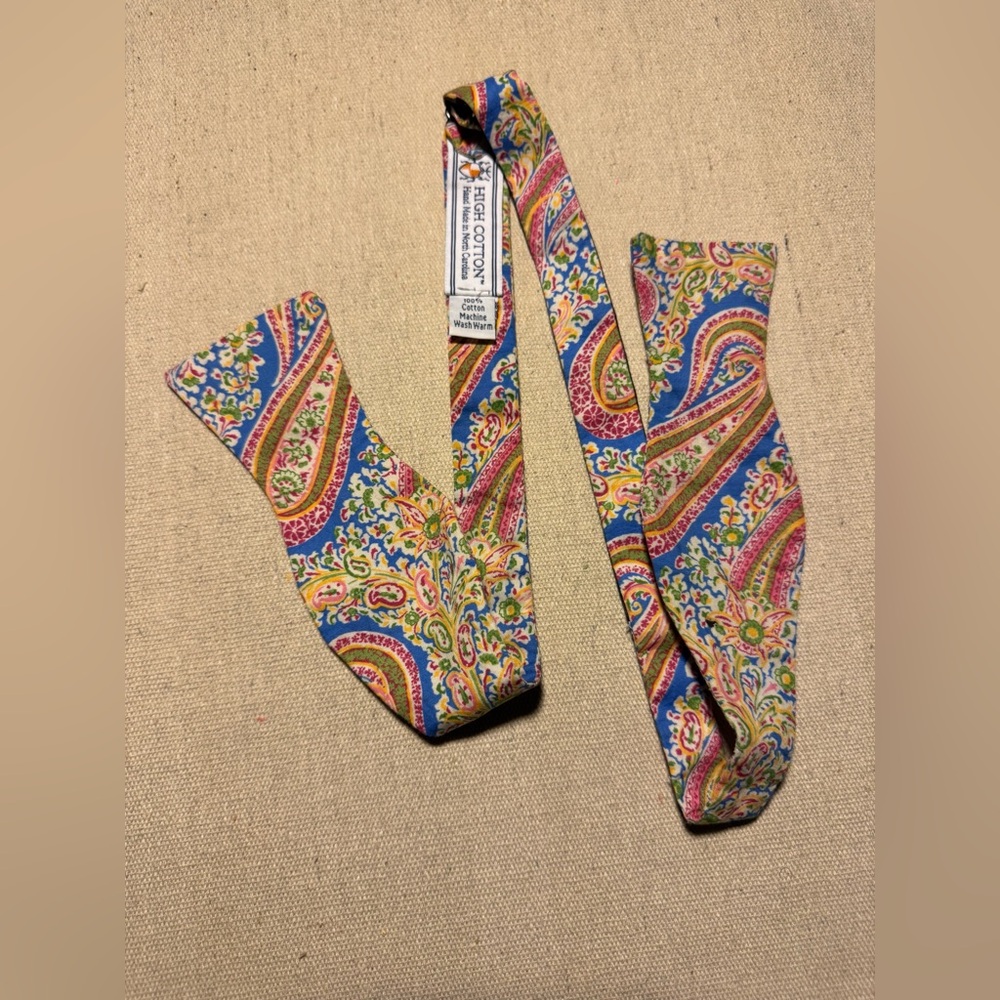 High Cotton Bow Tie made in NC Paisley Bow Tie - Multicolor